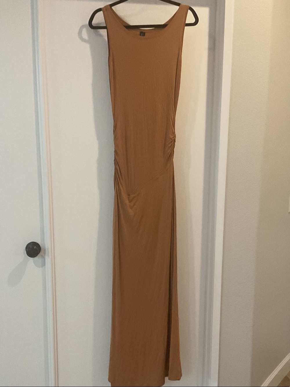 Marciano Sleeveless Maxi Dress in Camel Brown